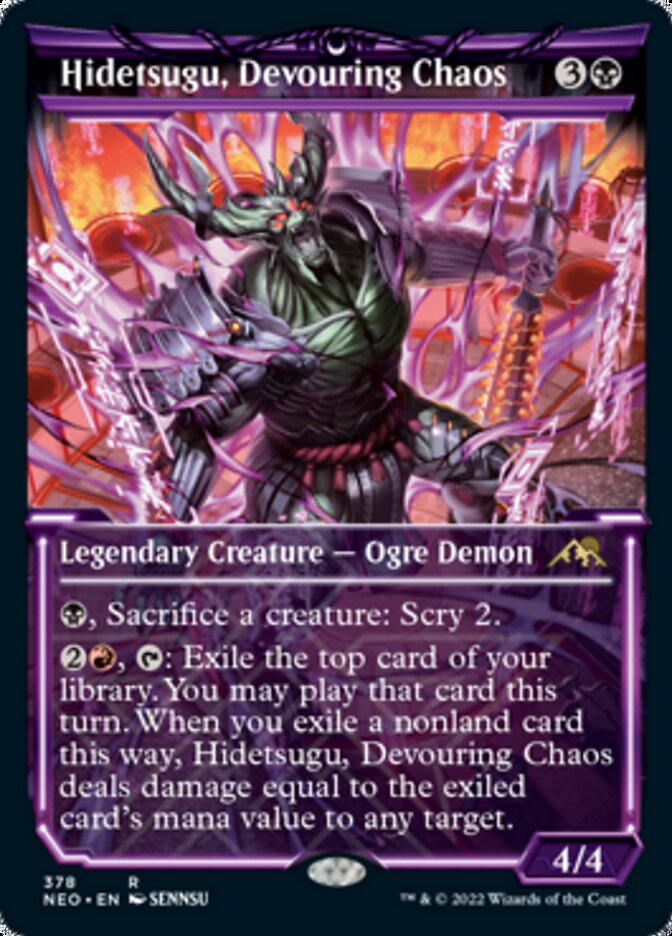 Hidetsugu, Devouring Chaos (Showcase Soft Glow) [Kamigawa: Neon Dynasty] Foil