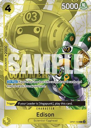 Edison (Winner Pack 2024 Oct.-Dec.) (OP07-100) - [One Piece Promotion Cards] Foil