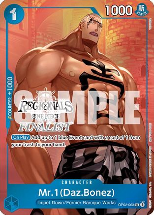 Mr.1 (Daz.Bonez) (Offline Regional 2024 Vol. 3) [Finalist] (OP02-063) - [One Piece Promotion Cards] Foil