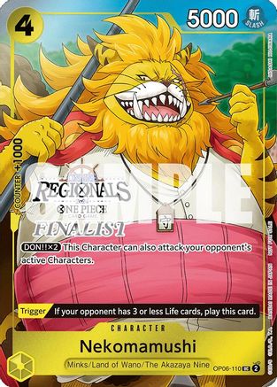 Nekomamushi (Online Regional 2024 Vol. 3) [Finalist] (OP06-110) - [One Piece Promotion Cards] Foil