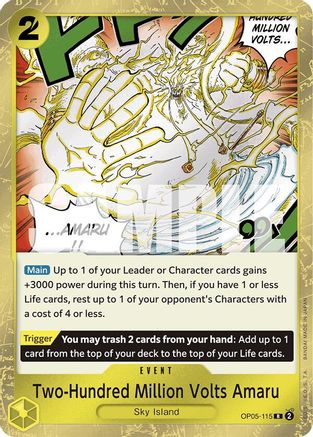 Two-Hundred Million Volts Amaru (Jolly Roger Foil) (OP05-115) - [Premium Booster -The Best-] Foil