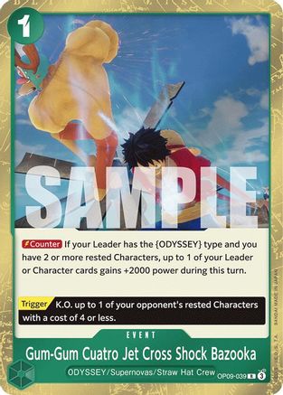 Gum-Gum Cuatro Jet Cross Shock Bazooka (OP09-039) - [Emperors in the New World] Foil
