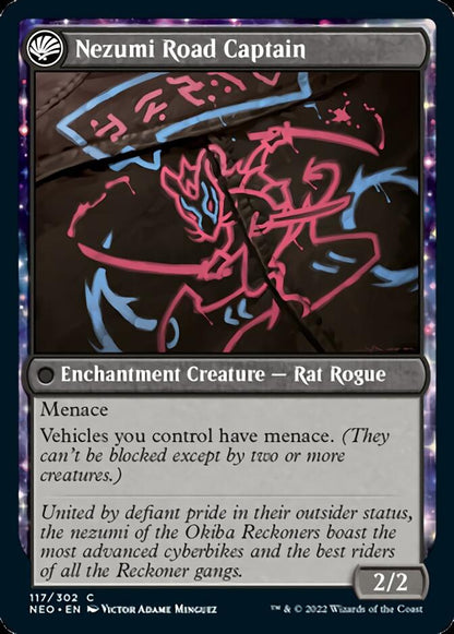 Okiba Reckoner Raid // Nezumi Road Captain [Kamigawa: Neon Dynasty] Foil -1