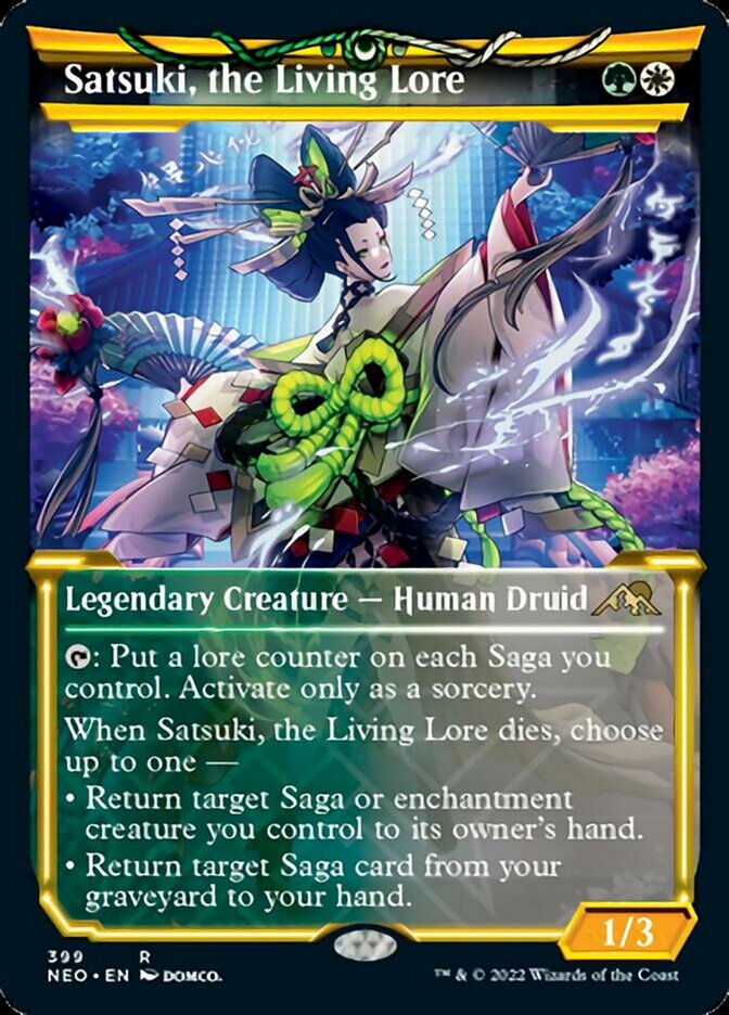 Satsuki, the Living Lore (Showcase Soft Glow) [Kamigawa: Neon Dynasty] Foil