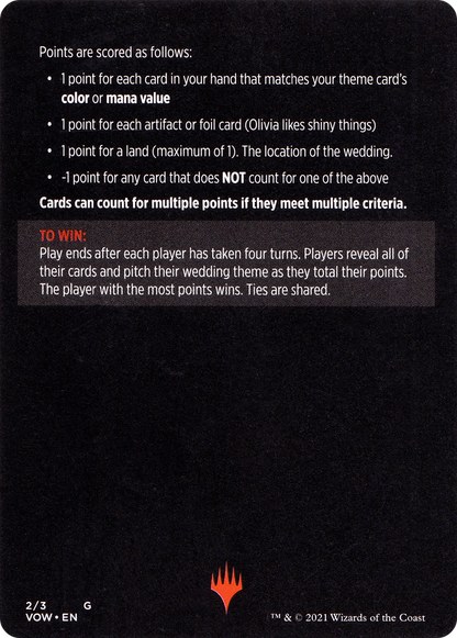 Vampire Wedding Planner // Vampire Wedding Planner (cont'd)  [Innistrad: Crimson Vow Minigames]