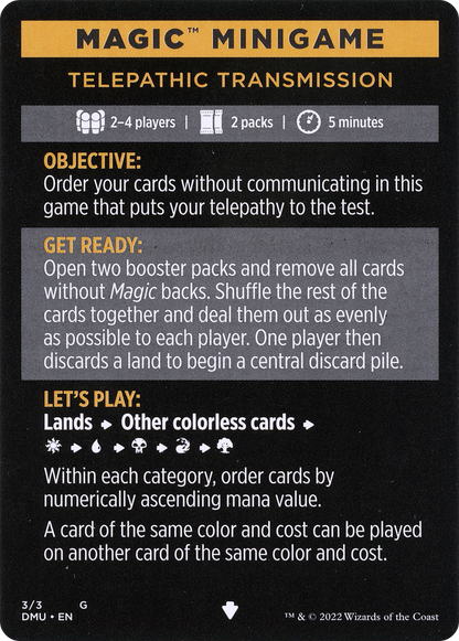 Telepathic Transmission // Telepathic Transmission (cont'd)  [Dominaria United Minigames]