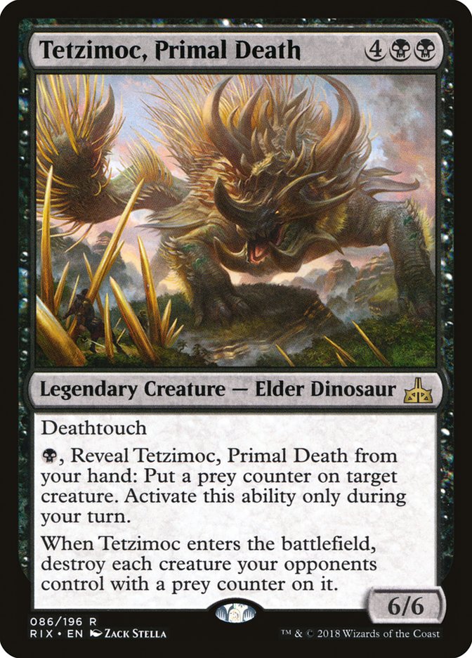 Tetzimoc, Primal Death [Rivals of Ixalan] Foil