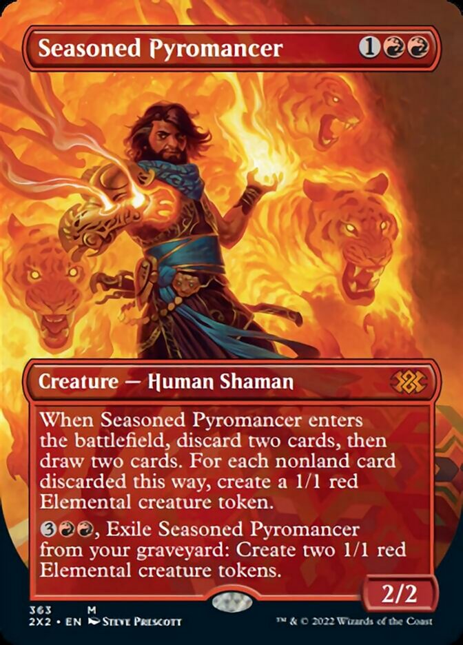 Seasoned Pyromancer (Borderless Alternate Art) [Double Masters 2022] Foil