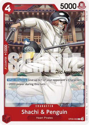 Shachi & Penguin (OP09-003) - [Emperors in the New World: 2nd Anniversary Tournament Cards]