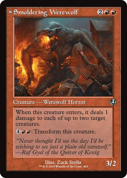 Smoldering Werewolf // Erupting Dreadwolf (Retro Frame) [Innistrad Remastered] Foil