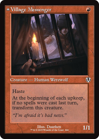 Village Messenger // Moonrise Intruder (Retro Frame) [Innistrad Remastered] Foil