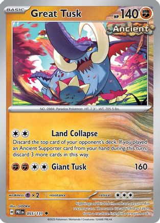 Great Tusk (055/131) [Scarlet & Violet: Prismatic Evolutions] Reverse Holofoil