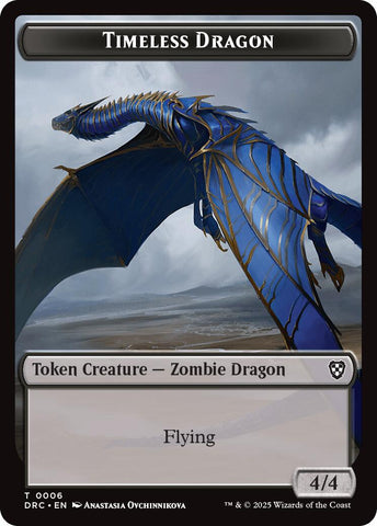 Timeless Dragon // Zombie (0003) Double-Sided Token [Aetherdrift Tokens]