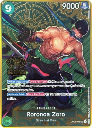 Roronoa Zoro (One Piece Japanese Version 2nd Anniversary Set) (OP06-118) - [One Piece Promotion Cards] Foil