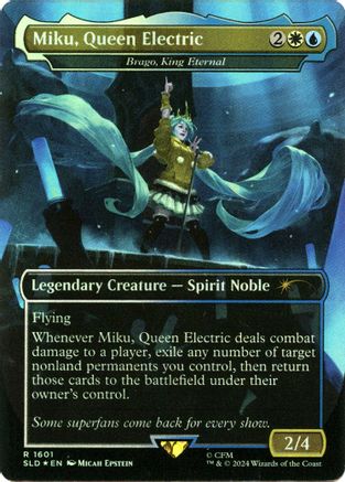 Miku, Queen Electric - Brago, King Eternal (Rainbow Foil - Japanese) [Secret Lair Drop Series]
