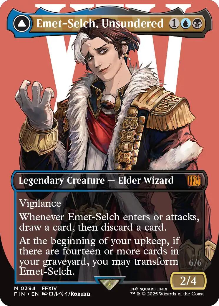 Emet-Selch, Unsundered // Hades, Sorcerer of Eld (Borderless) [FINAL FANTASY] Foil