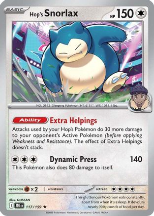 Hop's Snorlax (117/159) [Scarlet & Violet: Journey Together] Reverse Holofoil