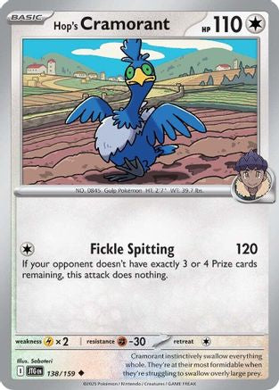 Hop's Cramorant (138/159) [Scarlet & Violet: Journey Together] Reverse Holofoil