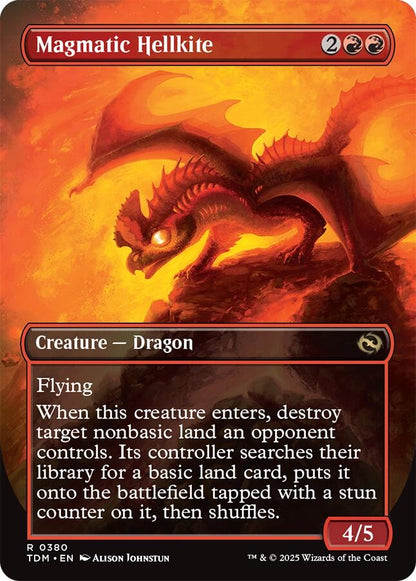 Magmatic Hellkite (Borderless) [Tarkir: Dragonstorm] Foil