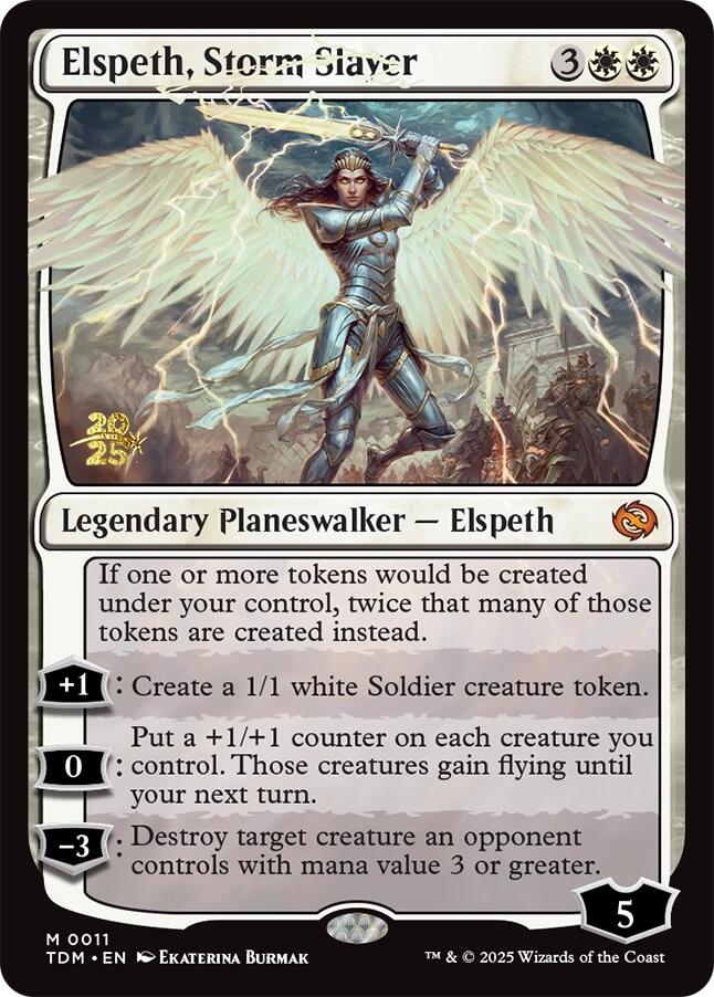 Elspeth, Storm Slayer [Tarkir: Dragonstorm Prerelease Promos] Foil