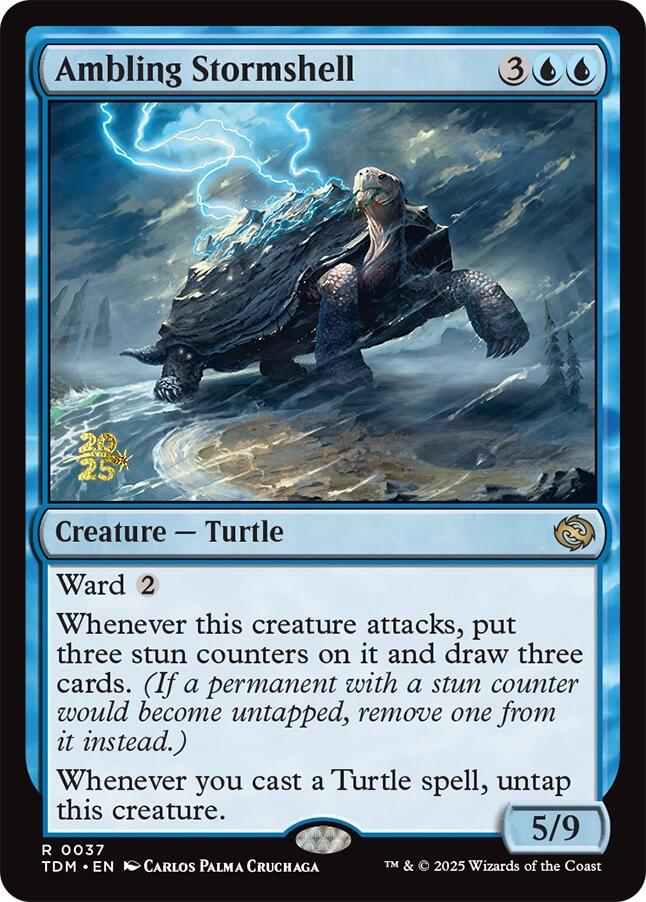 Ambling Stormshell [Tarkir: Dragonstorm Prerelease Promos] Foil