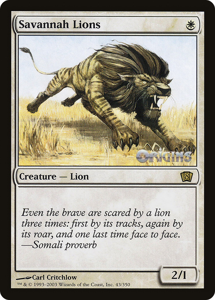 Savannah Lions (Origins 2003) [Oversize Cards] Foil