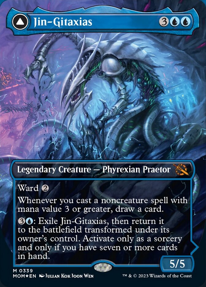 Jin-Gitaxias // The Great Synthesis (Borderless Alternate Art) [March of the Machine] Foil