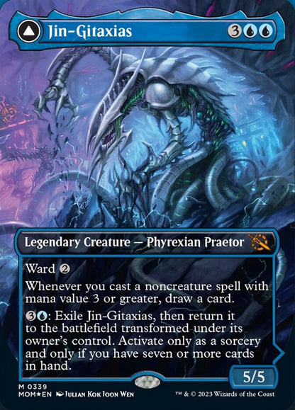 Jin-Gitaxias // The Great Synthesis (Borderless Alternate Art) [March of the Machine] Foil