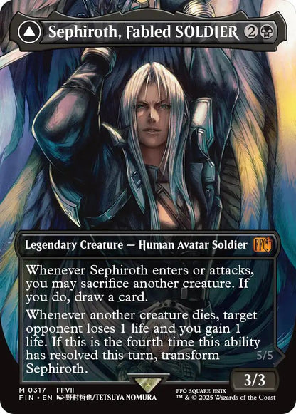 Sephiroth, Fabled SOLDIER // Sephiroth, One-Winged Angel (Borderless) (0317) [FINAL FANTASY] Foil