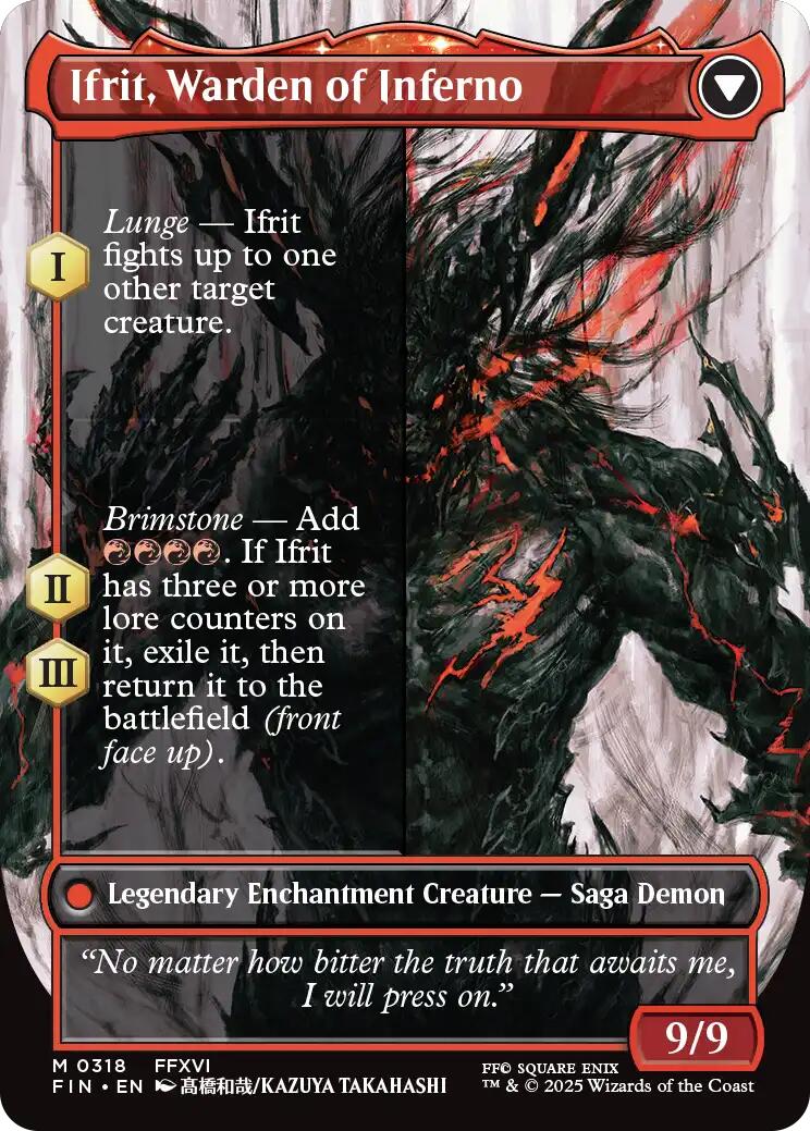Clive, Ifrit's Dominant // Ifrit, Warden of Inferno (Borderless) (0318) [FINAL FANTASY] Foil