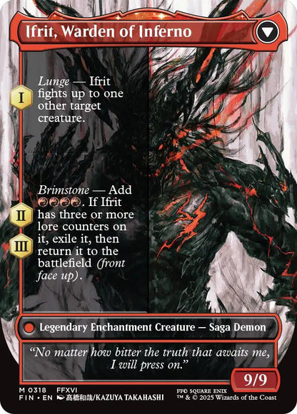 Clive, Ifrit's Dominant // Ifrit, Warden of Inferno (Borderless) (0318) [FINAL FANTASY] Foil