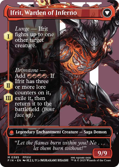 Clive, Ifrit's Dominant // Ifrit, Warden of Inferno (Borderless) (0385) [FINAL FANTASY] Foil