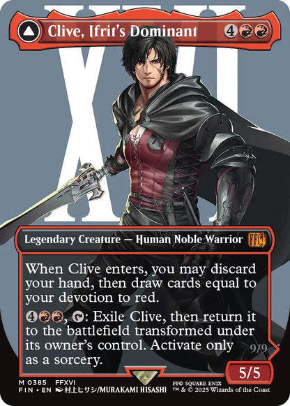 Clive, Ifrit's Dominant // Ifrit, Warden of Inferno (Borderless) (0385) [FINAL FANTASY] Foil