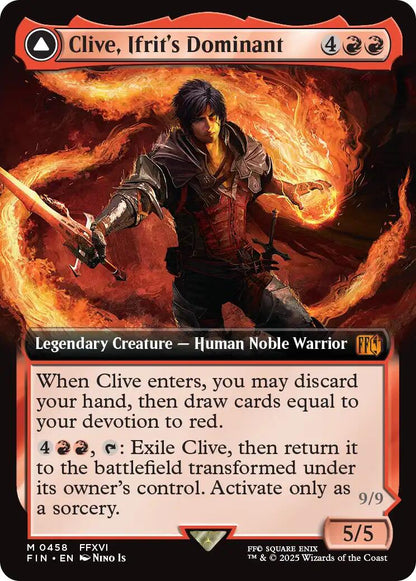 Clive, Ifrit's Dominant // Ifrit, Warden of Inferno (Extended Art) [FINAL FANTASY] Foil