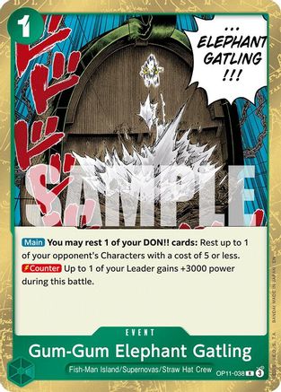 Gum-Gum Elephant Gatling (OP11-038) - [A Fist of Divine Speed] Foil