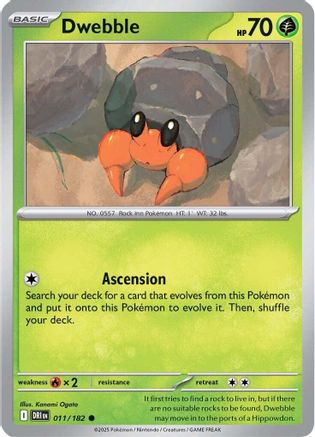 Dwebble (011/182) [Scarlet & Violet: Destined Rivals] Reverse Holofoil