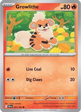 Growlithe (027/182) [Scarlet & Violet: Destined Rivals] Reverse Holofoil
