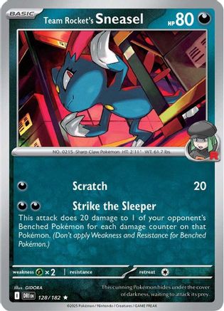 Team Rocket's Sneasel (128/182) [Scarlet & Violet: Destined Rivals] Reverse Holofoil