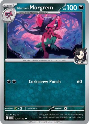 Marnie's Morgrem (135/182) [Scarlet & Violet: Destined Rivals] Reverse Holofoil