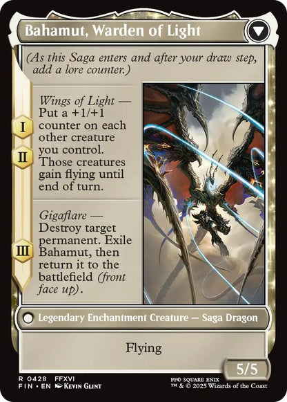 Dion, Bahamut's Dominant // Bahamut, Warden of Light (Extended Art) [FINAL FANTASY] Foil