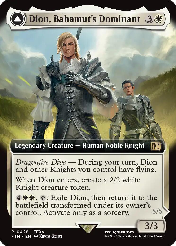 Dion, Bahamut's Dominant // Bahamut, Warden of Light (Extended Art) [FINAL FANTASY] Foil
