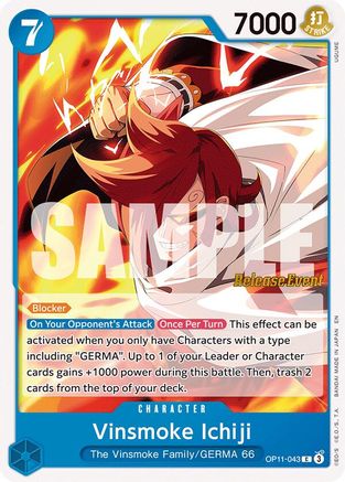 Vinsmoke Ichiji (OP11-043) - [A Fist of Divine Speed Release Event Cards]