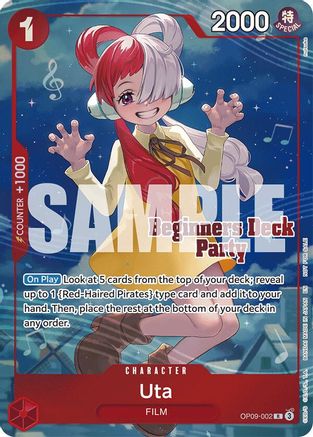 Uta (Beginners Deck Party [ST-23] - [ST-28] Winner Pack) (OP09-002) - [One Piece Promotion Cards] Foil