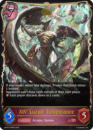 XIV. Luzen, Temperance