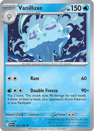 Vanilluxe 026/086  - Reverse Holofoil SV White Flare - Uncommon