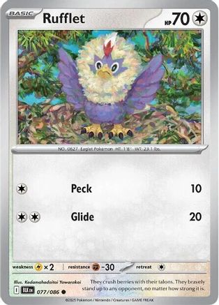 Rufflet 076/086  - Reverse Holofoil SV White Flare - Common