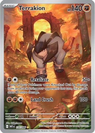 Terrakion 133/086  - Holofoil SV White Flare - Illustration Rare