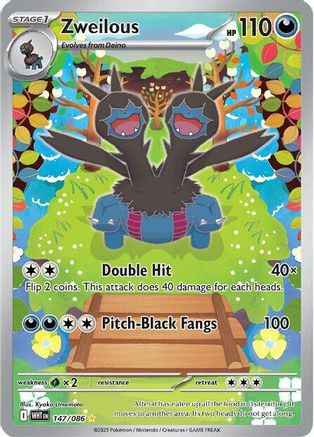 Zweilous 143/086  - Holofoil SV White Flare - Illustration Rare