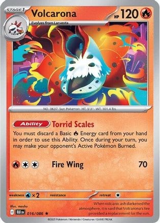 Volcarona 019/086  - Reverse Holofoil SV Black Bolt - Rare