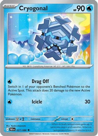 Cryogonal 030/086  - Reverse Holofoil SV Black Bolt - Uncommon